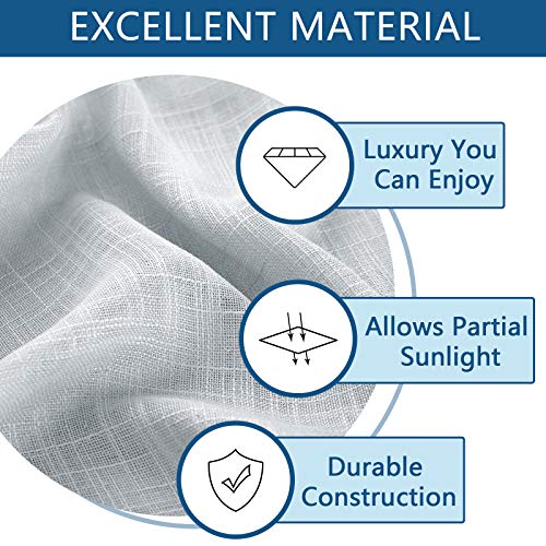 Cutewind Grey Linen Blend Textured Sheer Kitchen Tier Curtains 30 Inches Long For Bathroom Rod Pocket Half Window Treatment Drapes (2 Pieces, Grey, W25×L30 Inches ) #TOP3