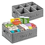 Süßigkeiten Aufbewahrungsbox, Snack Organizer aus Stoff mit Griff, Küche Aufbewahrungsbox für Snacks, Snackbehälter mit 6 Fächern, Aufbewahrung in der Snackbar Regale auf dem Tisch für Snacks