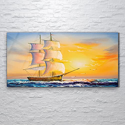 Impression sur acrylique 120x60 Sunset Boat design premium - 2