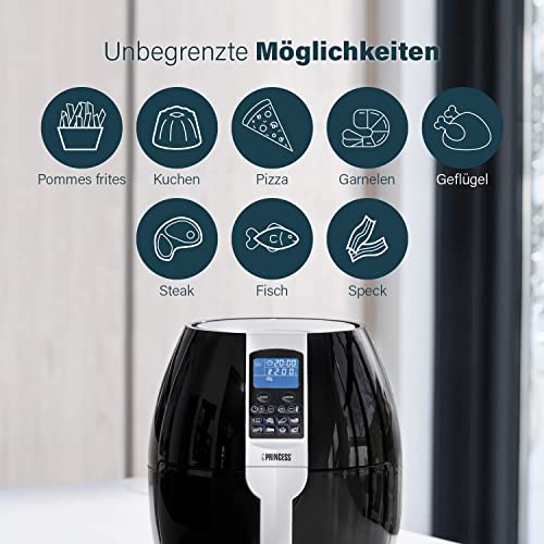 Princess Heißluftfritteuse mit 3,2 Liter, Digitalem Display, 8 Programme, 1500 Watt, Ohne Öl, Air Fryer - Aerofryer182020 6