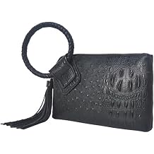 NGIL Womens Faux Leather Mini Wristlet Purse With Fringe Tassel, Wristlet Wallet Womens Handbag