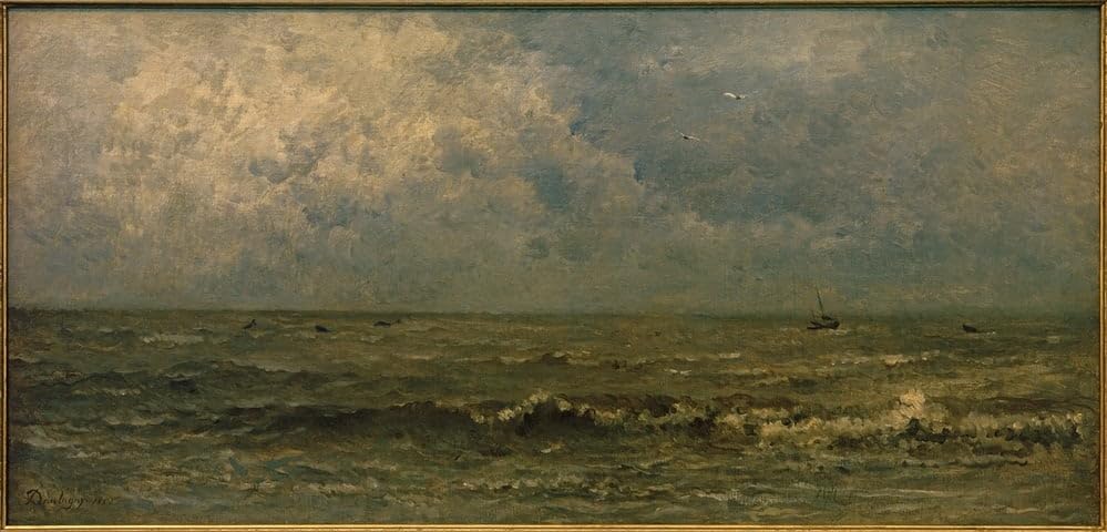 Impression d'art mural Daubigny | Créez un cocon apaisant avec ce tableau gris 60x90cm