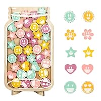 Reward Jars for Children, Reward Charts for Children Behaviour, Wooden Reward Jar with Smiley Face Flower Heart Star Tokens, Potty Training Reward Chart for Kids Home School Classroom