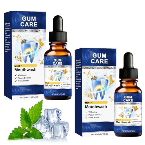 2 pezzi di gomma per il declino delle gengive, gengive vitali, collutorio per alleviare il disagio, pratica 50 ml