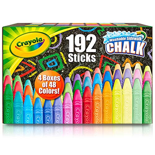 Crayola Washable Sidewalk Chalk Set, Anti-roll design, Outdoor fun (192 Chalks)
