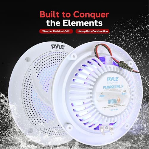 image for Pyle Low-Profile Waterproof Marine Speakers - 240W 6.5 Inch 2 Way 1 Pa