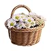EEOO Cesto portaoggetti intrecciato da appendere, in rattan artificiale, decorativo da parete, ideale per casa, giardino, matrimonio, decorazione