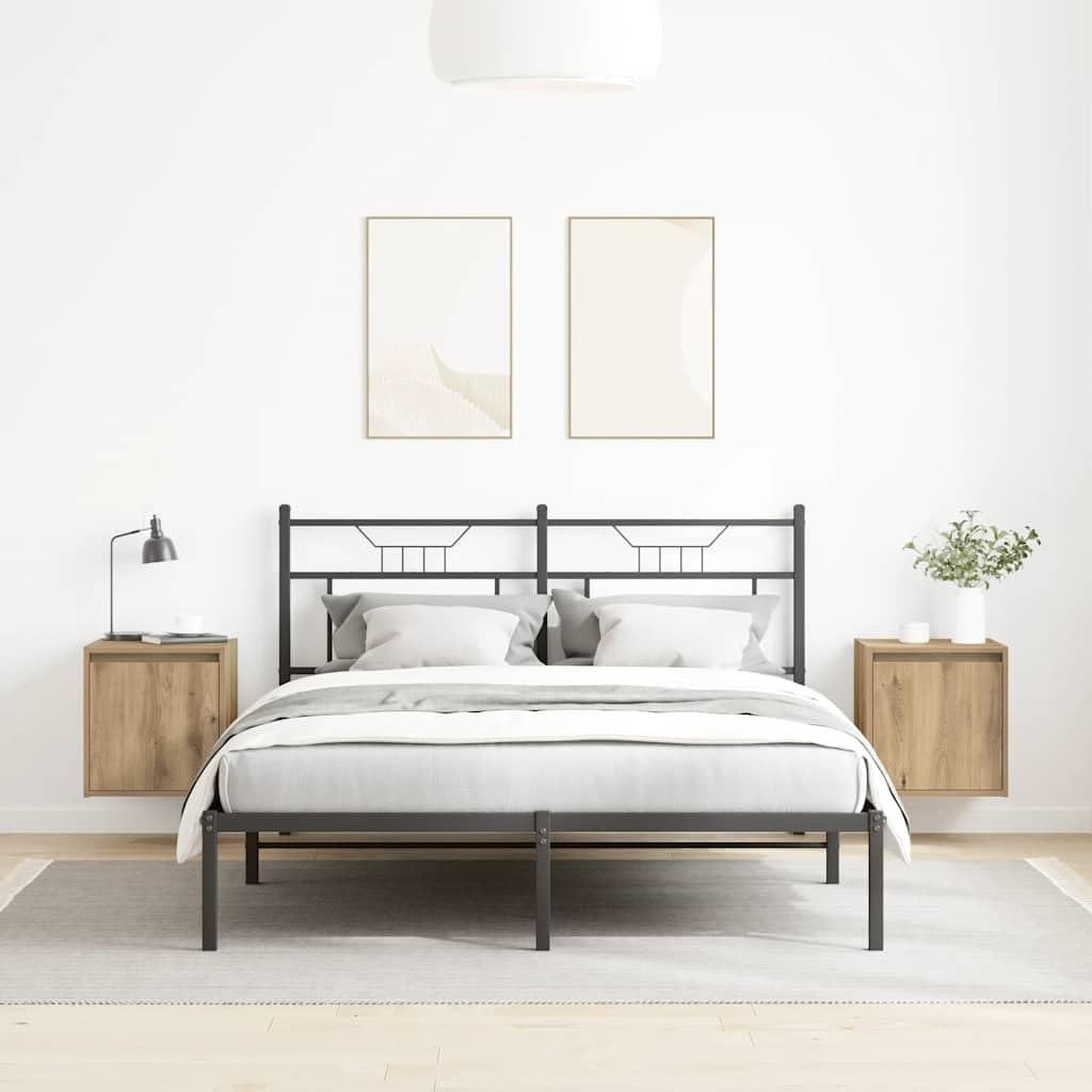 Schwebender Nachttisch aus Holzwerkstoff mit Wandmontage und reichlich Stauraum für Schlafzimmer