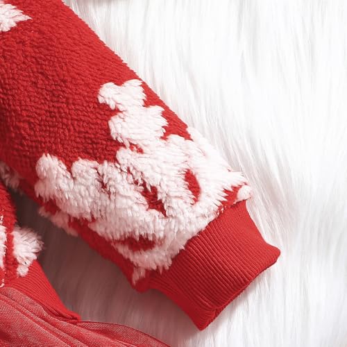 Toddler Baby Girl Christmas Dress Outfit Fleece Snowflake Ugly Sweater Tutu Skirts Holiday Dresses Warm Clothes4
