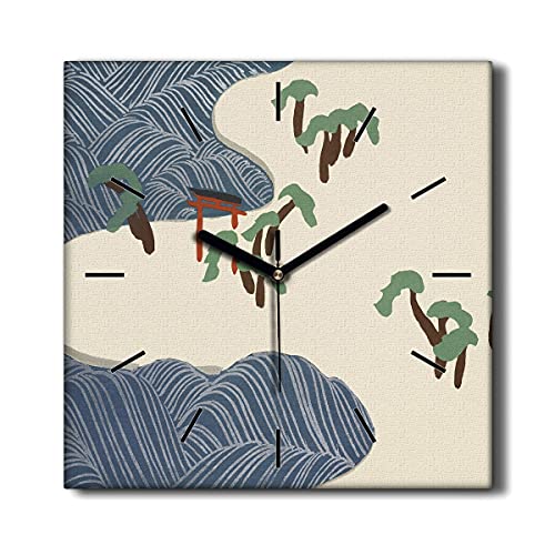 Horloge sur Toile 30x30cm Coloray Deco Murale Asie pour Salon - 2