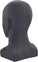 Vista 6 de Cabeza de maniquí de PVC negro para maniquí masculino soporte modelo pantalla sombrero bufanda pelucas pelo gafas sombrero belleza estilo Negro mate