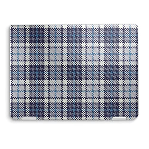 Image of MightySkins Carbon Fiber Skin Compatible with HP Spectre x360 14 inch (2022) Full Wrap Kit - Blue Plaid | Protective, Durable Textured Carbon Fiber Finish | Easy to Apply | Made in The USA