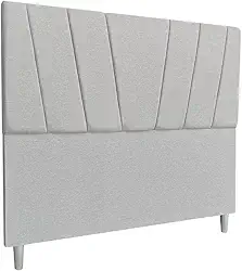 Cabeceira Cama de Casal 140cm Box Estofada Quarto Luxo Linho (Linho cinza)