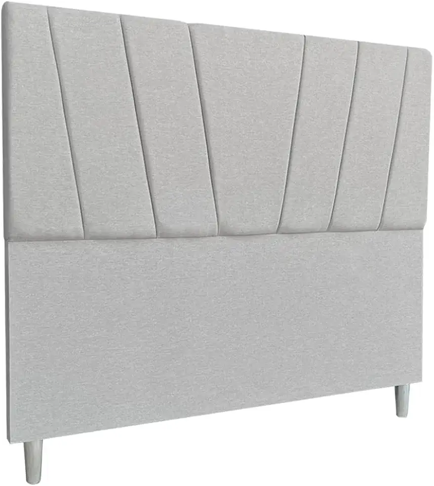Cabeceira Cama de Casal 140cm Box Estofada Quarto Luxo Linho (Linho cinza)