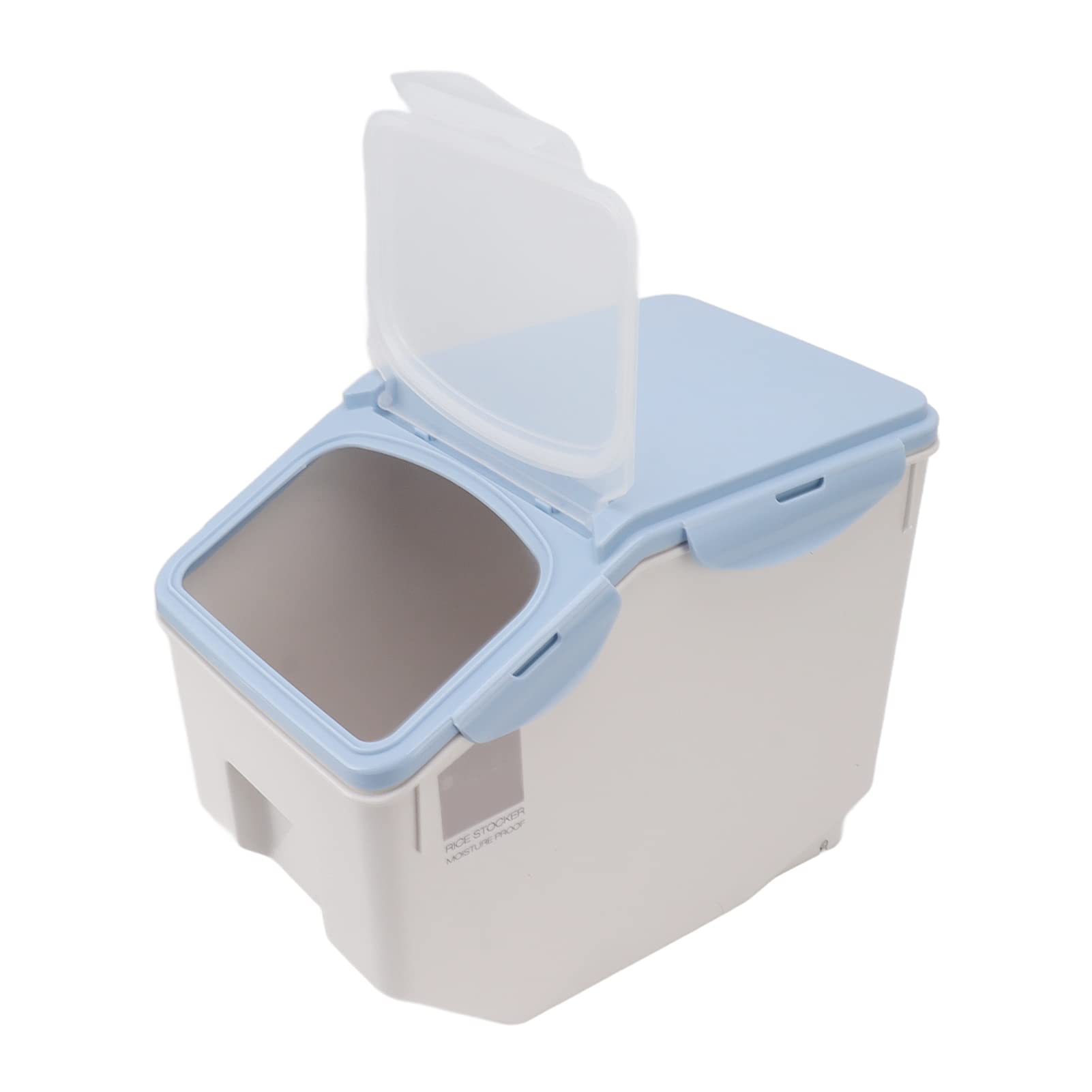 Reiskorn-Aufbewahrungsbehälter, großer Lebensmittel-Aufbewahrungsbehälter mit Becherdichtungs-Design zur Aufbewahrung von Mehl, Zucker, Backzubehör (Blue 15KG)