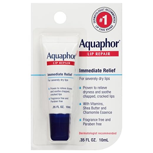 Aquaphor Lip Repair Ointment - Long-lasting Moisture to Soothe Dry Chapped Lips - .35 fl. oz. Tube