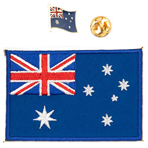 A-ONE -Australia Nation Flag Hot Leathers Patches+ Travel Flag Badge,Frabic Art Craft Sewing Ironing for Clothes Bags Jeans T-Shirts NO.049A