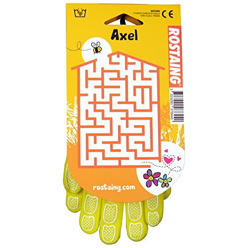 Rostaing prosper-it3 – 6 Handschuhe, türkis, 21.3 x 10,5 x 2 cm & axel-it5 – 6 Handschuh Kinder Biene. Leash Handgelenk Handfläche Rutschhemmende, gelb, 21 x 10,5 x 2 cm