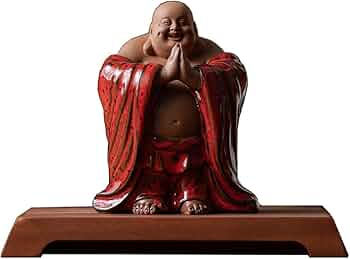 Amazon.co.jp: 七福神 置物 布袋 陶器製 布袋様 風水 仏像
