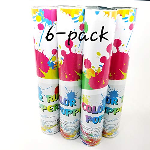 Adventure Awaits! - Baby Gender Reveal & for Other Festivals- Color Dispenser 12\" x 6-Pack Hand Held Air Filled Party Popper, Also for Color Run Festival Product (Baby Blue) - Thumbnail 3