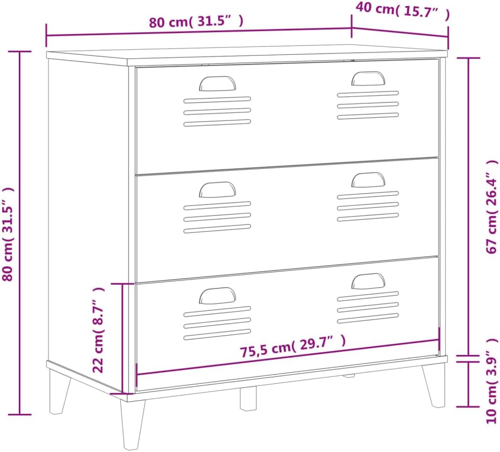 Anthracite Grey Drawer Chest with Engineered Wood Construction Medium Size 15.7 x 31.5 x 31.5 in Storage Cabinet for Home Office Durable Matte Finish