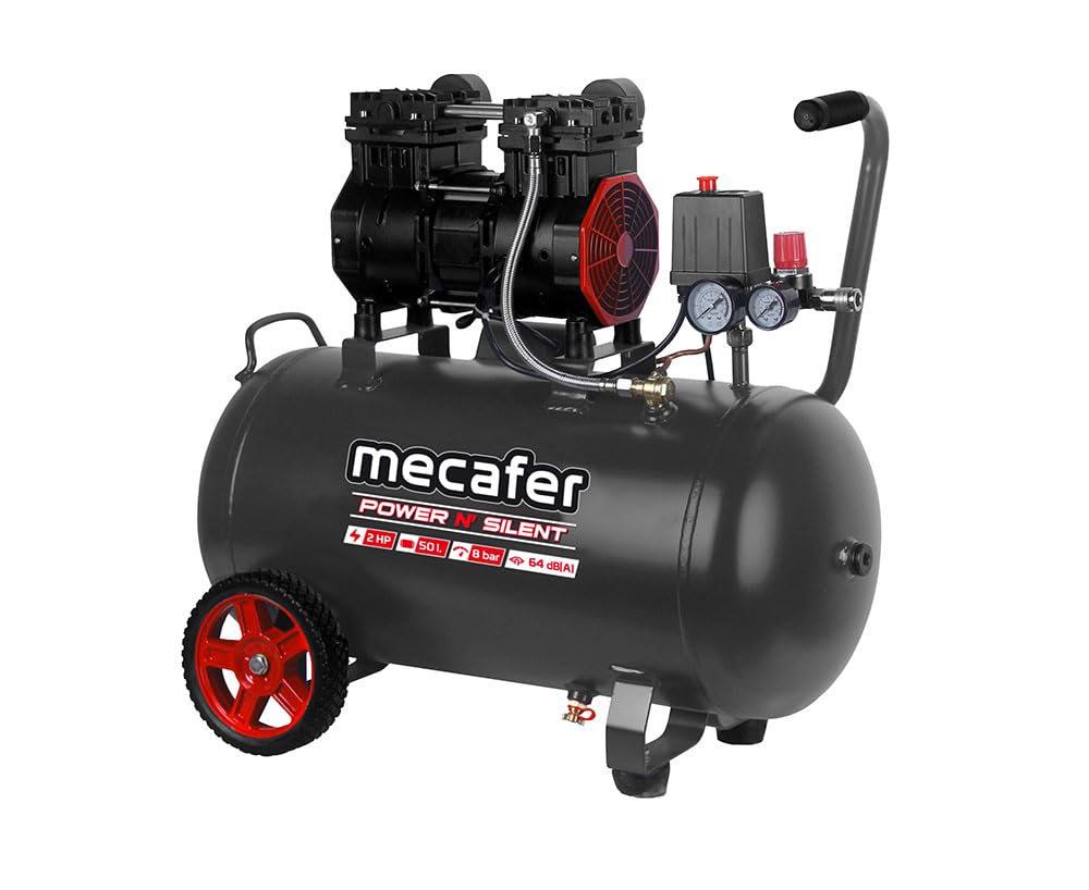 Mecafer 425563 Compresseur Power N Silent 8 bar - 50L - 2HP