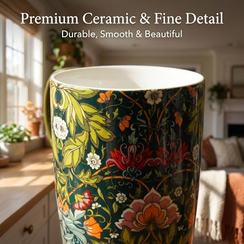 Mug de cerámica con tapa 17 oz color verde miniatura 2