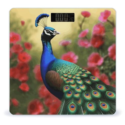 Báscula digital Peacock Flowers peso corporal hasta 180 kg miniatura 1