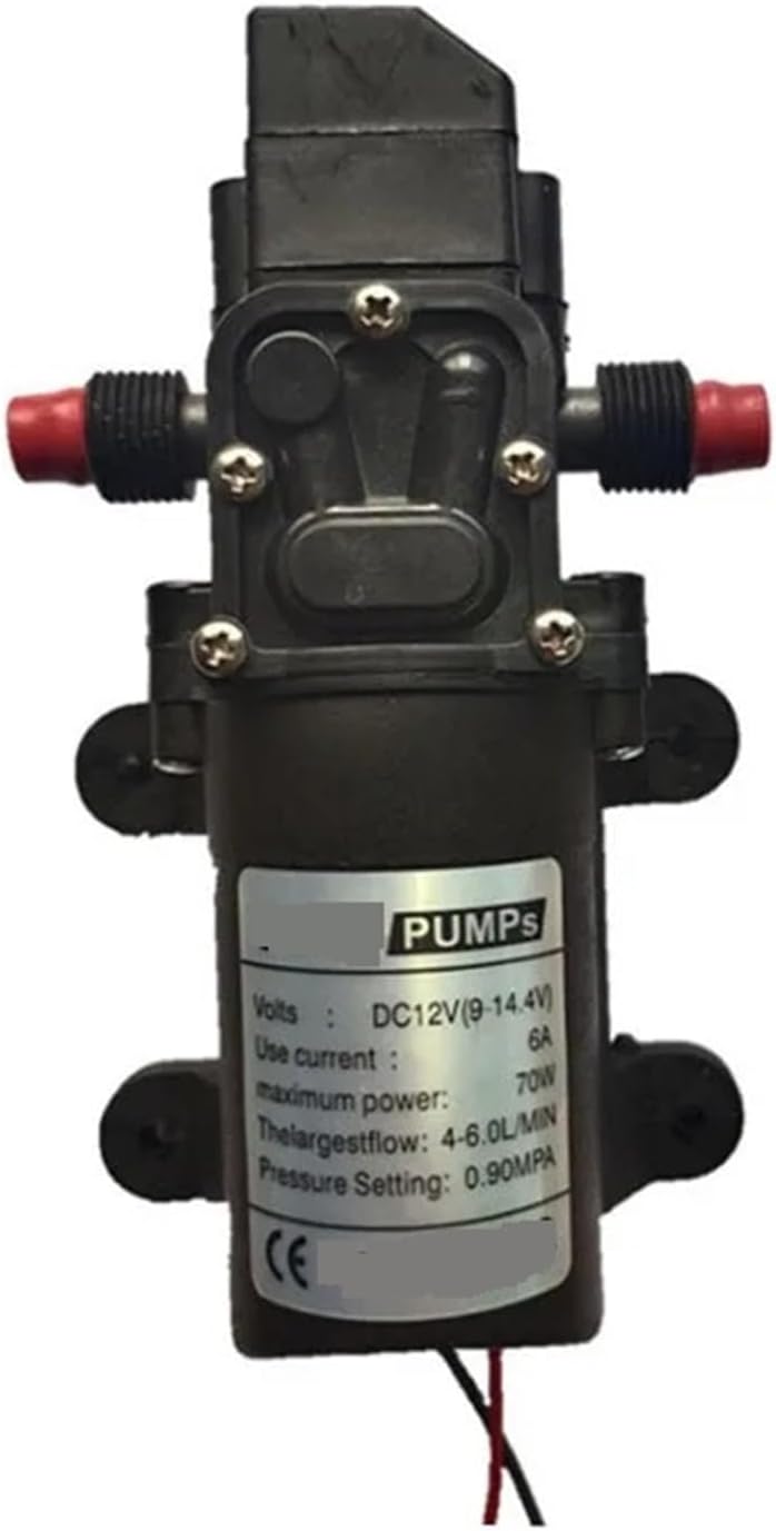 DC 12V 70W Agricultural Electric Water Pump Black High Pressure Diaphragm Pump Multipurpose Water Pump 1Pcs(12V 70W-A)