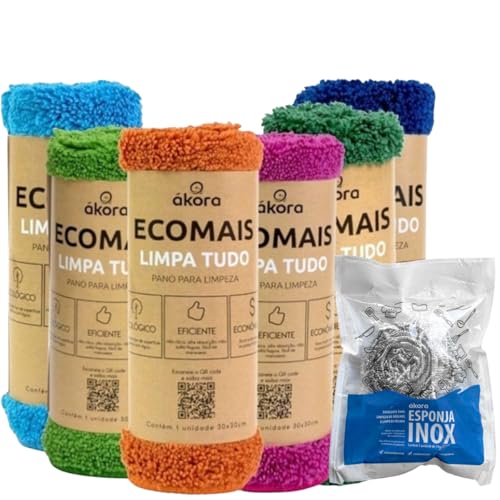 Kit 3 panos Ecomais Limpa Tudo | Ákora Limpeza de uso Geral |DEPA...