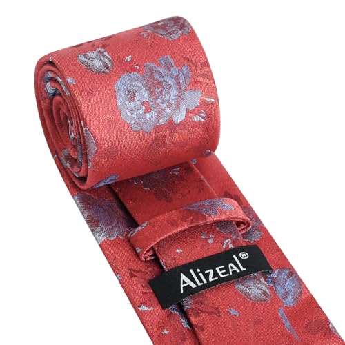 Image of Alizeal Mens 3.15'' Colorful Flower Pattern and handkerchief Necktie Set