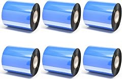 BlackDreams® Thermal Transfer Barcode Labels Ribbon(Pure Black) Premium Wax for Printer TSC, Zebra, Citzen, Datamax, Thosiba, Sato Etc. (80x300 Meter (1 inch core), Pack of 6)