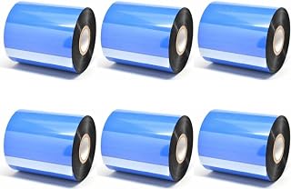 BlackDreams® Thermal Transfer Barcode Labels Ribbon(Pure Black) Premium Wax for Printer TSC, Zebra, Citzen, Datamax, Thosiba, Sato Etc. (80x300 Meter (1 inch core), Pack of 6)