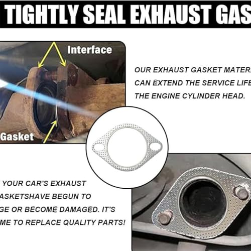 Image of 3 PCS Car Exhaust Gasket, Ultra Seal 2-Bolt 2.5-Inch Exhaust Flange Gasket, Reinforced High Temperature Gasket Exhaust Flange Gasket,Used for Exhaust Turbo Catback Headers, Car Accessories (2.5 Inch)