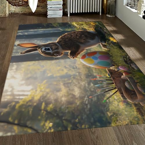 Paillassons lapins dessins animés 60x120cm et tapis décorations de Pâques