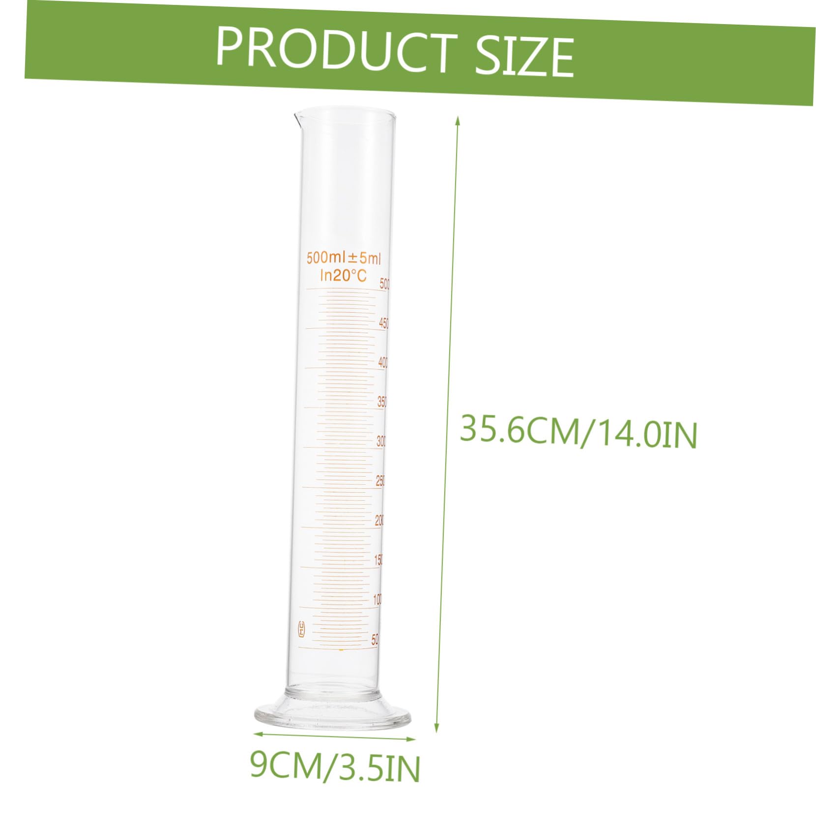 Hochborosilikat Messzylinder aus Glas 500ml für Chemie