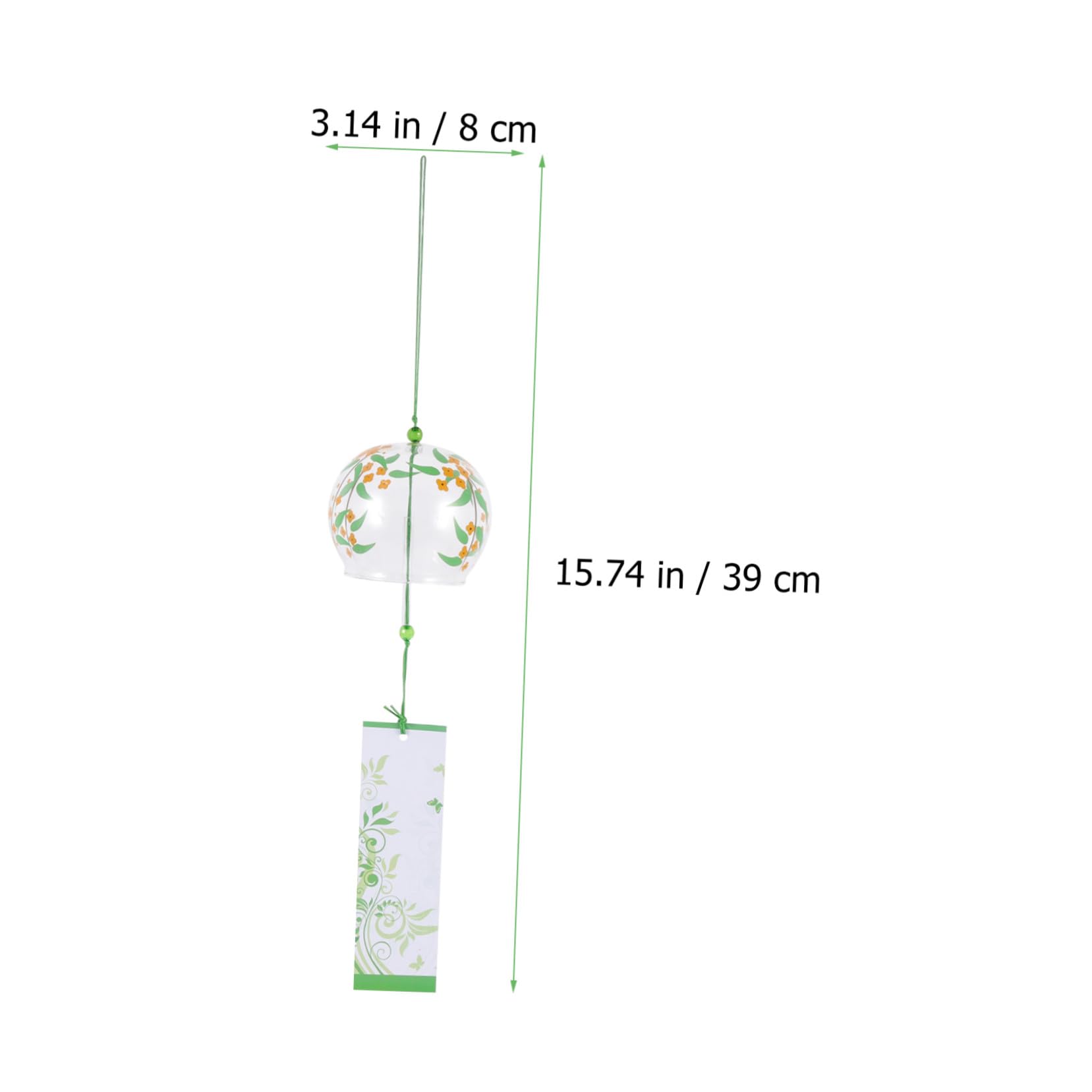 4 pezzi Campane Vento in Vetro Trasparente Stile Giapponese Decorazioni Appese per Giardino e Casa Fatte Mano con Suono Cristallino per Esterni e Interni