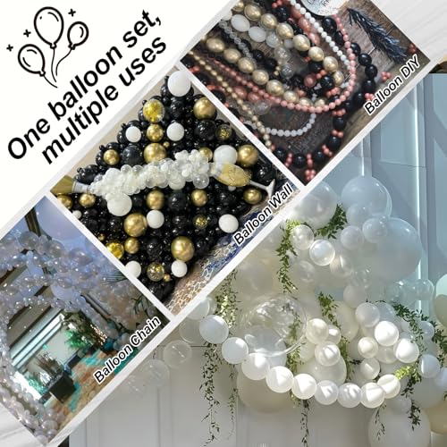 Image of Clear Quick Link Balloons, 100PCS 6 Inch Small Bubble Linking Balloons for Making Balloon Wall Heart Arch, Tails Balloon for Wedding Birthday Baby Shower Engagement Graduation Party Decorations