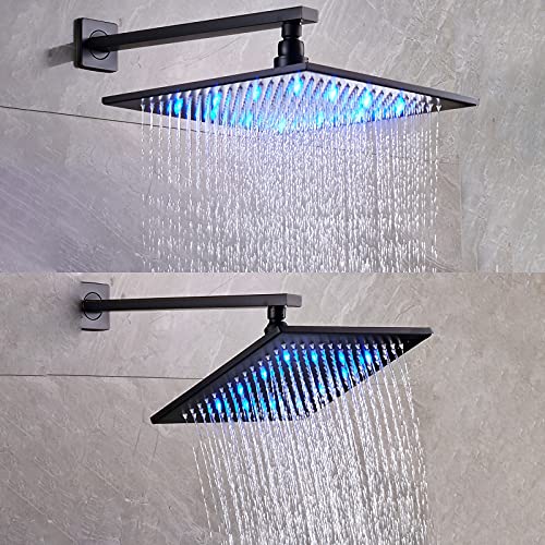 Robinet de douche noir anti-brûlure avec affichage digital LED