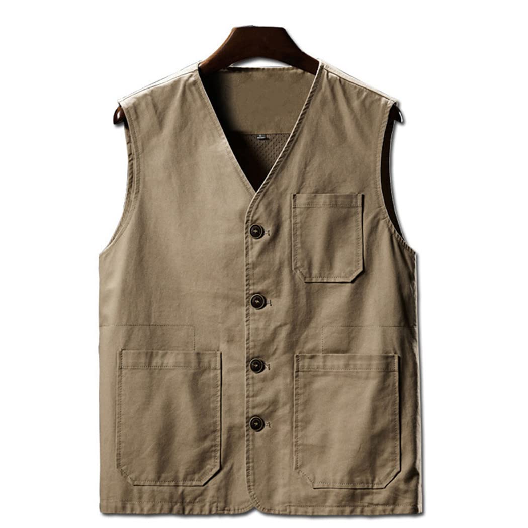 Chaleco de malla transpirable de algodón casual de verano para hombre, chaquetas sin mangas, chalecos de pesca al aire libre