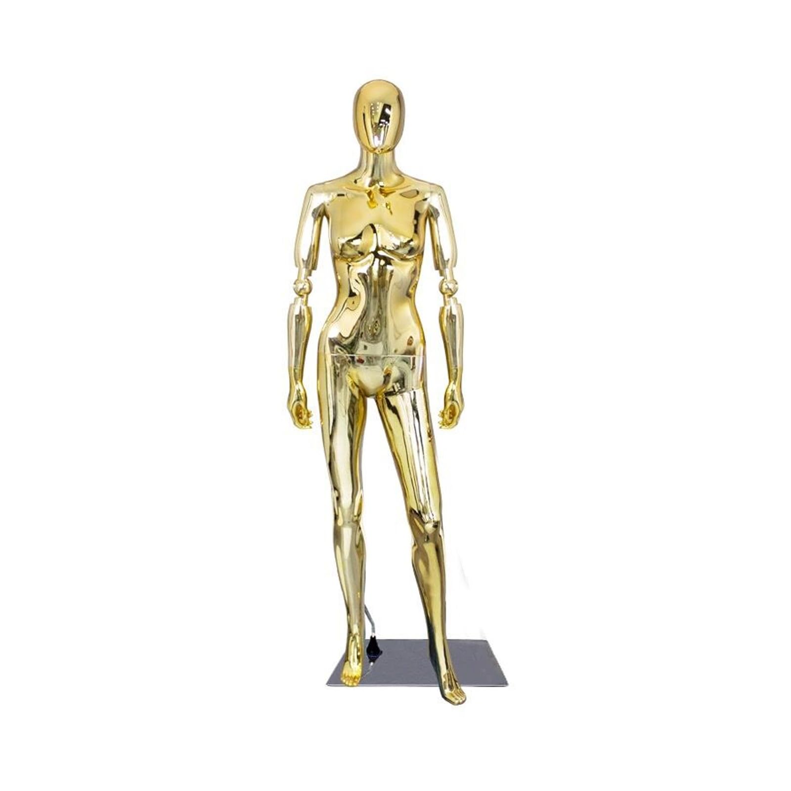 Female Mannequin Full Body, Adjustable Detachable Plating Dress Form Manikin, 69.6”Height Clothing Manikin Torso Stand with Stainless Steel Base, Gold/Silver Model Manikin Torso Stand (Color : Gold-F
