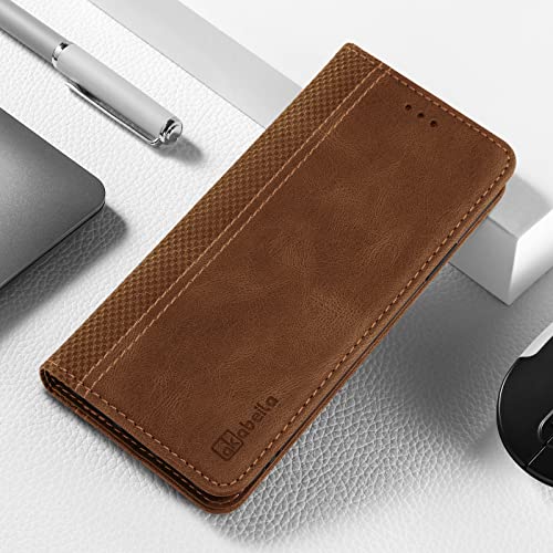 AKABEILA Capa para Motorola Moto G73 5G Premium PU Couro Flip Capa Carteira com Fecho Magnético Kick