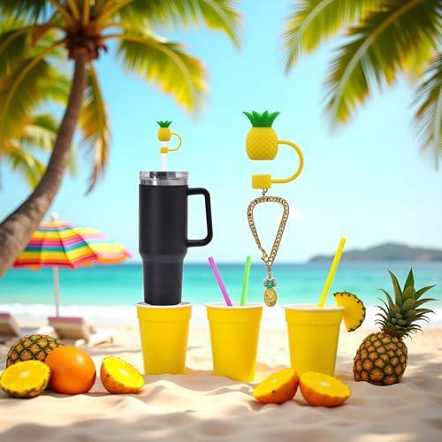 2Pcs 10mm Pineapple Straw Lid Cap Cup Accessories miniatura 6