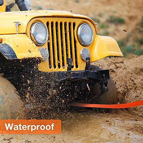 Sumpluct Recovery Tow Strap Polyester Recovery Strap 3" X30Ft 30,000 Lbs, Emergency Off Road Towing Rope, Tree Saver, Winch Extension, Triple Reinforced Loops #TOP1