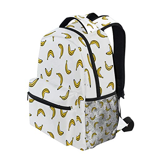 Moyyo Fruit Yellow Banana School Backpack Fashion Print College Bookbag Casual Lightweight Travel Camping Laptop Daypack For Teens Girl Boy Women Men #TOP2