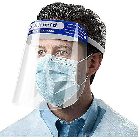 Full Face Anti Fog PPE Protective Reusable Visor Splash Guard Shield (Set of 20) - UK Seller Cover