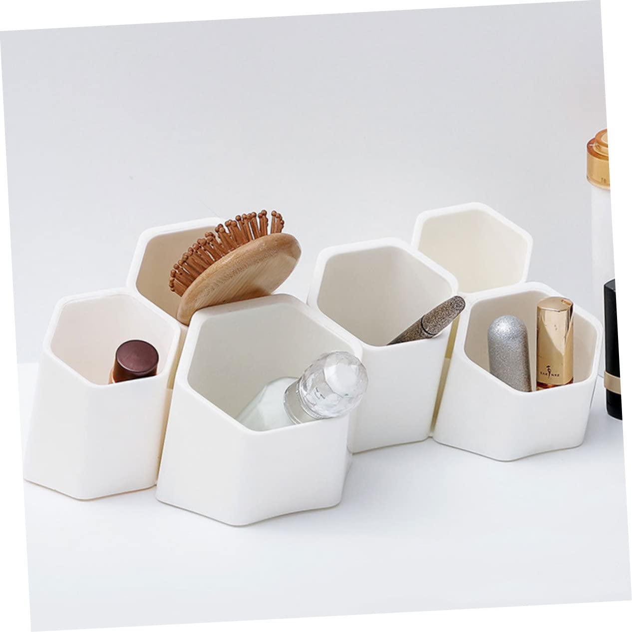 LALAFINA Organizer Da Scrivania Portapenne Per Studenti, Contenitore Da Parete in Plastica Resistente, Portapennelli Trucco Multifunzione Per Ufficio e Scuola