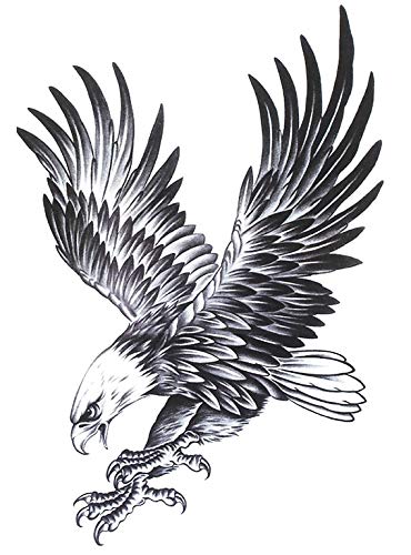 Beyond Tatuaggio temporaneo con aquila, per tatuaggi da uomo, 105HB