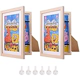 【 HOCHWERTIGES MATERIAL 】: Kinder Art Frames Frontöffnung verwenden hochwertige glänzende Acrylplatte und umweltfreundliche MDF-Rahmenformen, die klare Sicht und künstlerische Atmosphäre für das Kunstwerk bieten.