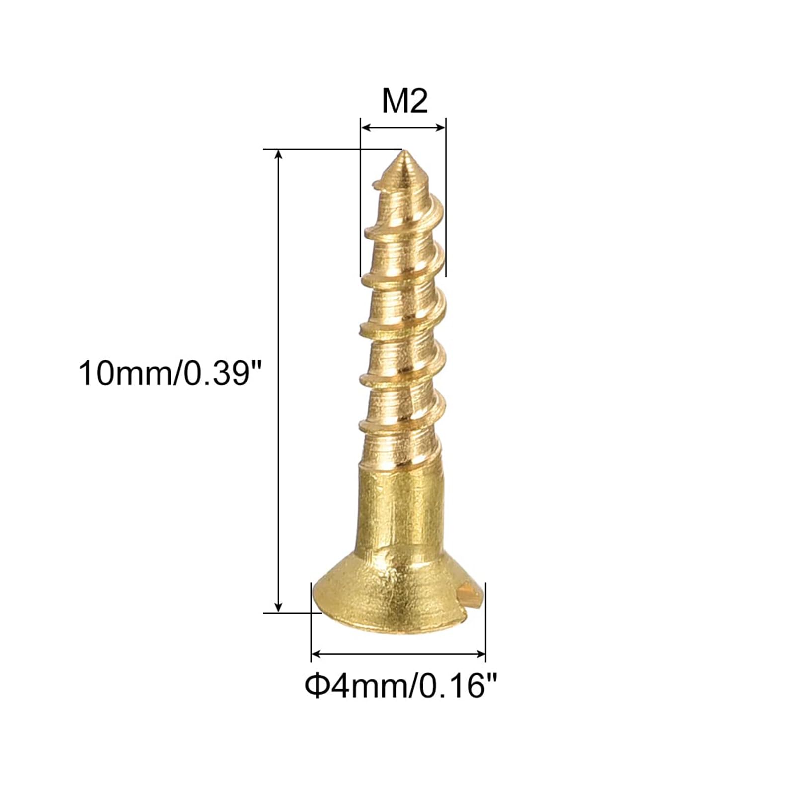 TA-VIGOR 100Pcs Self Tapping Screws, M2 Slotted Flat Head Screw, 10mm Round Head Slotted Tapping Screws - Image 2